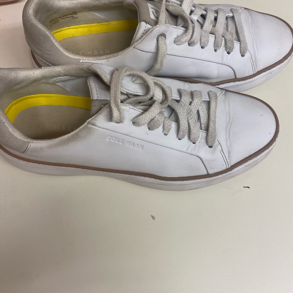 Cole Haan White and Yellow Sneakers Minimalist Design